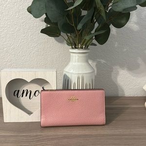 Coach pink leather wallet